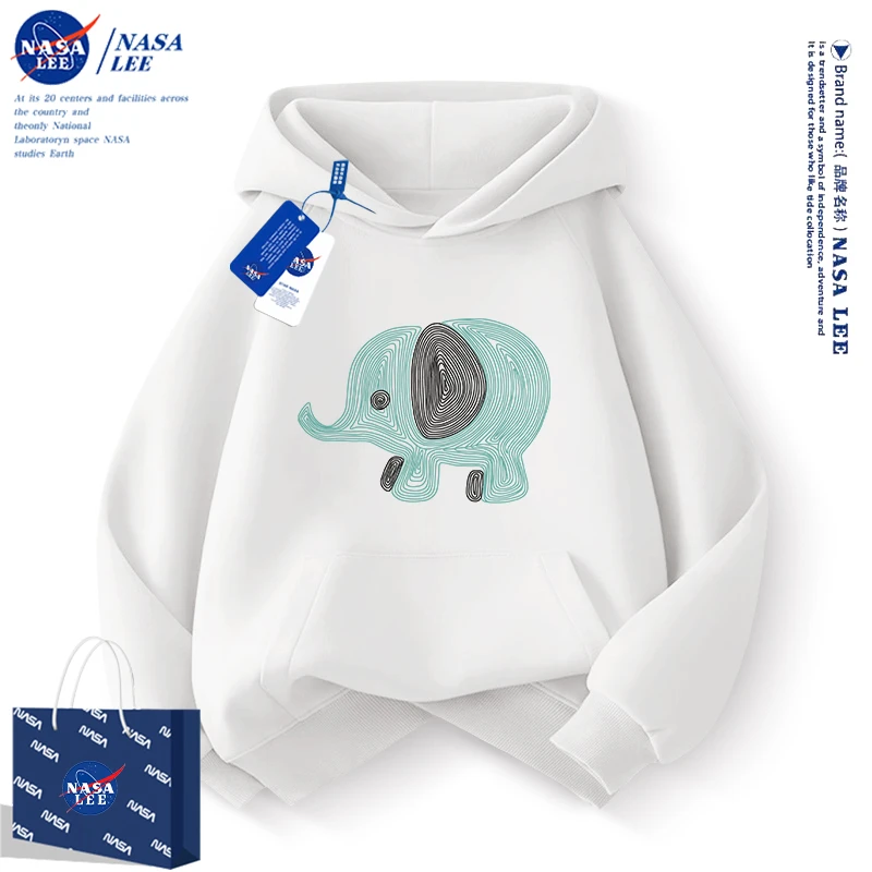 NASA男童卫衣春秋2024新款儿童薄款休闲连帽衫中大童秋季运动上衣