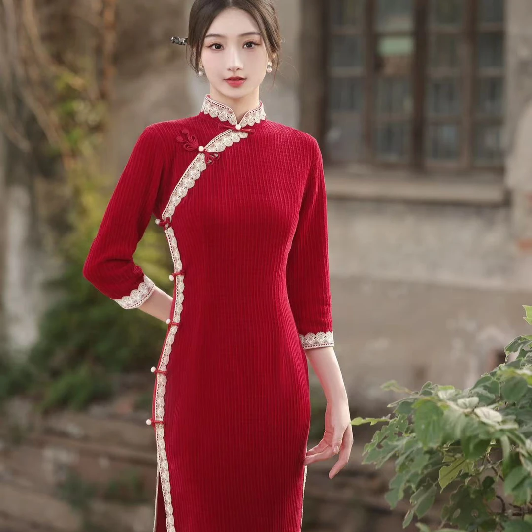 【今喜-锦梦】秋冬季新款中国风旗袍端庄典雅温柔复古改良旗袍裙