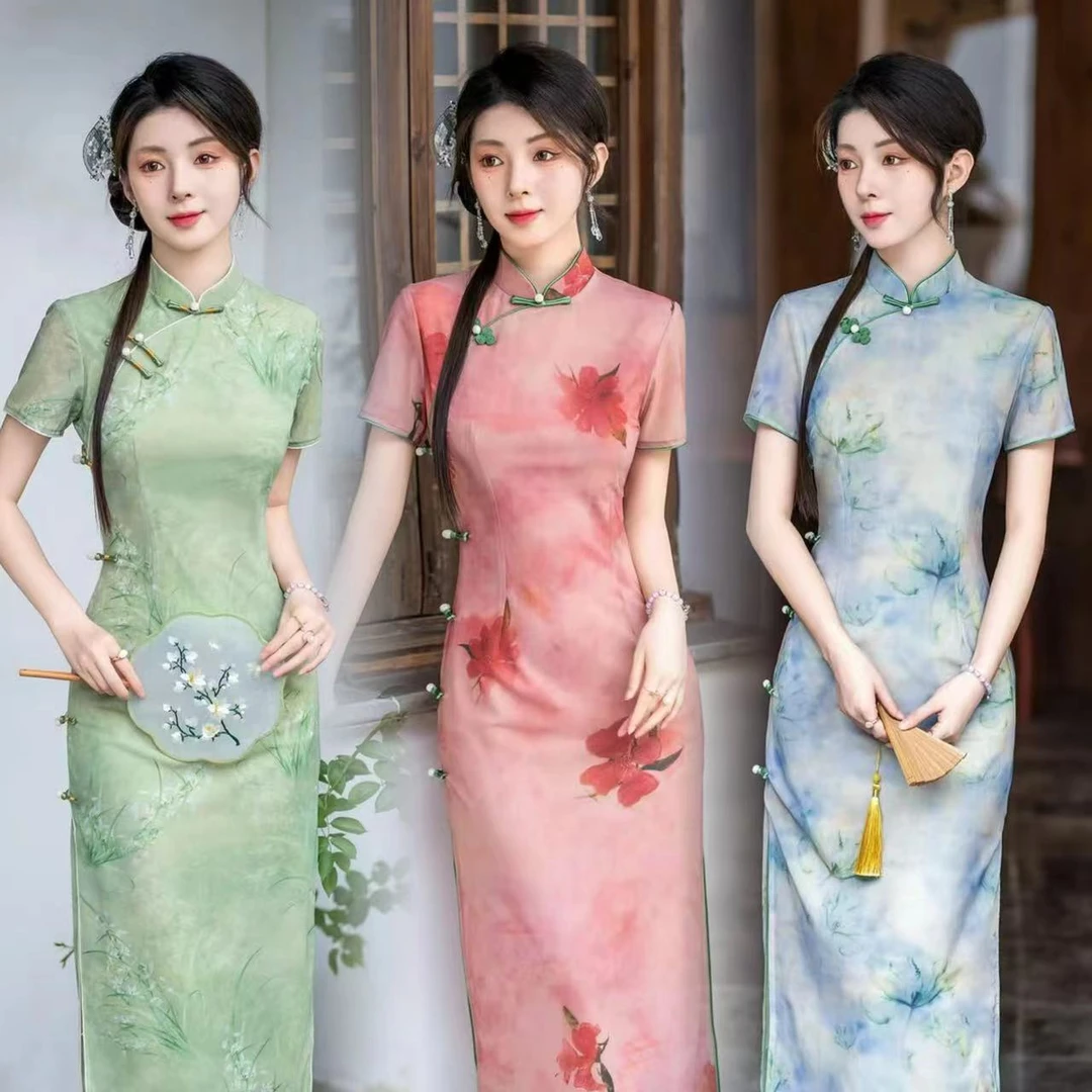 【今喜-三生花】夏季新中式旗袍国风古韵端庄典雅显瘦日常旗袍裙