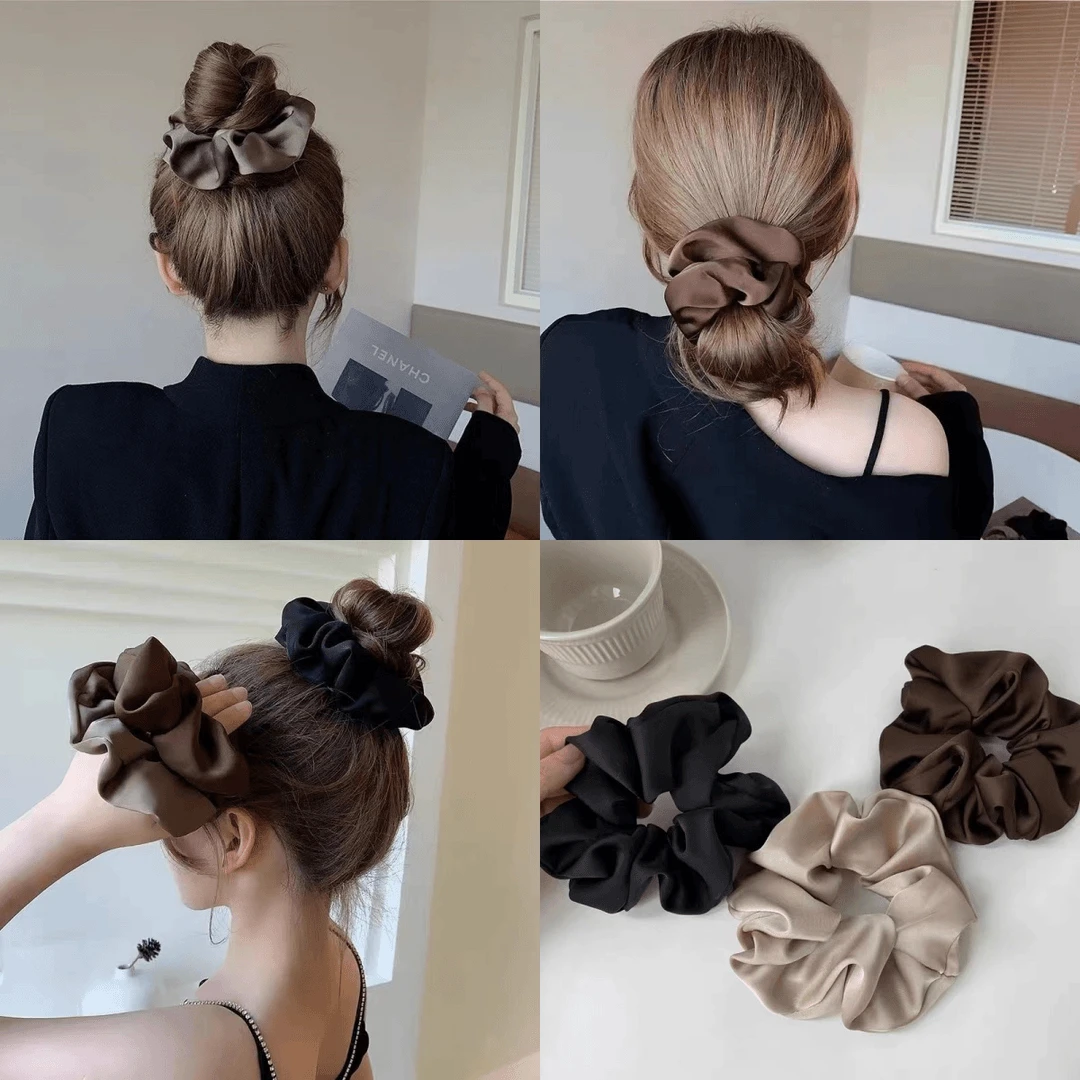 韩版缎面大肠发圈女秋冬发绳高级感气质简约马尾扎头皮筋头绳发饰