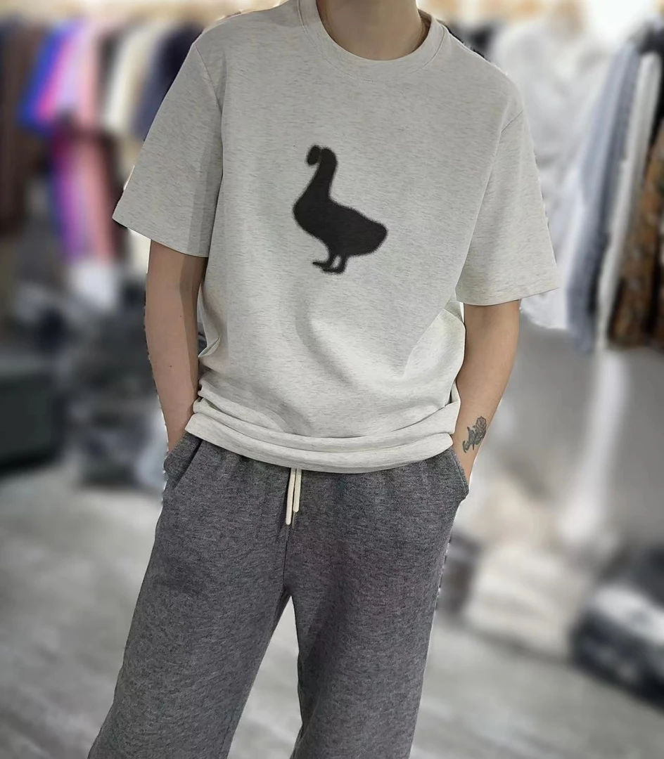 A慵懒休闲大鹅白T女上衣6801