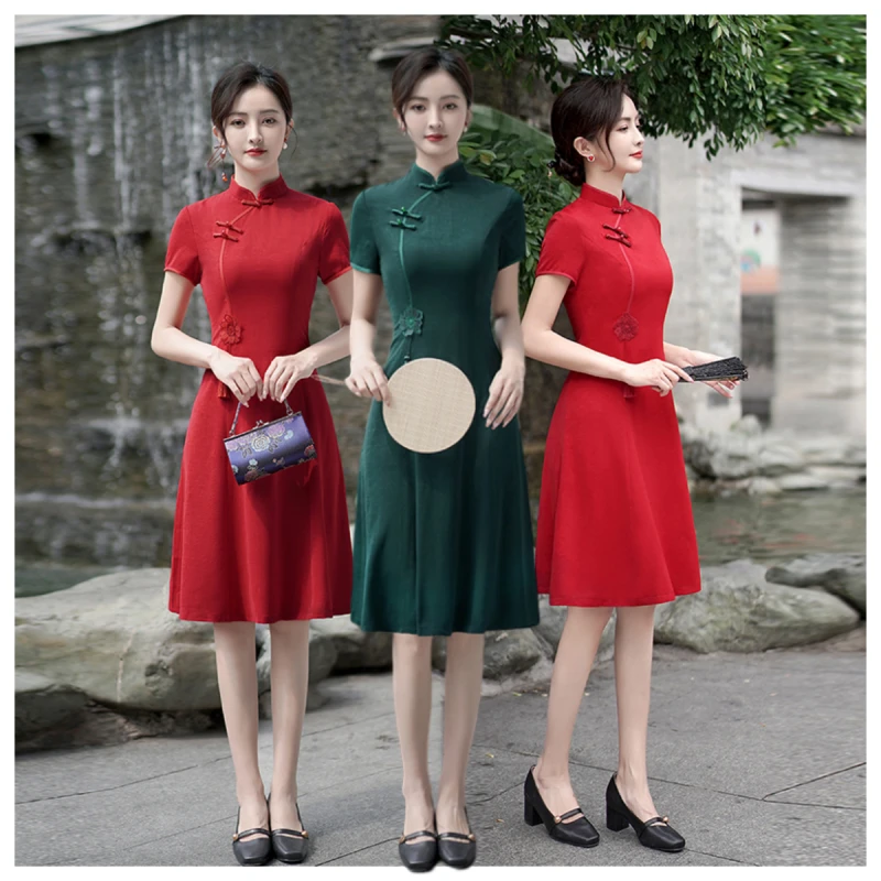 高考妈妈必备旗袍气质流苏连衣裙改良版减龄礼服夏季喜婆婆婚宴服