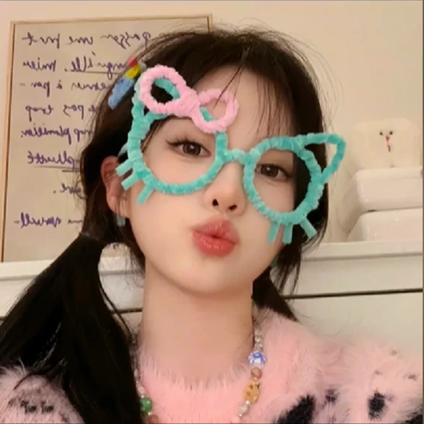 DIY马卡龙色系Hello kitty眼睛扭扭棒彩色毛根凯蒂猫眼睛材料包