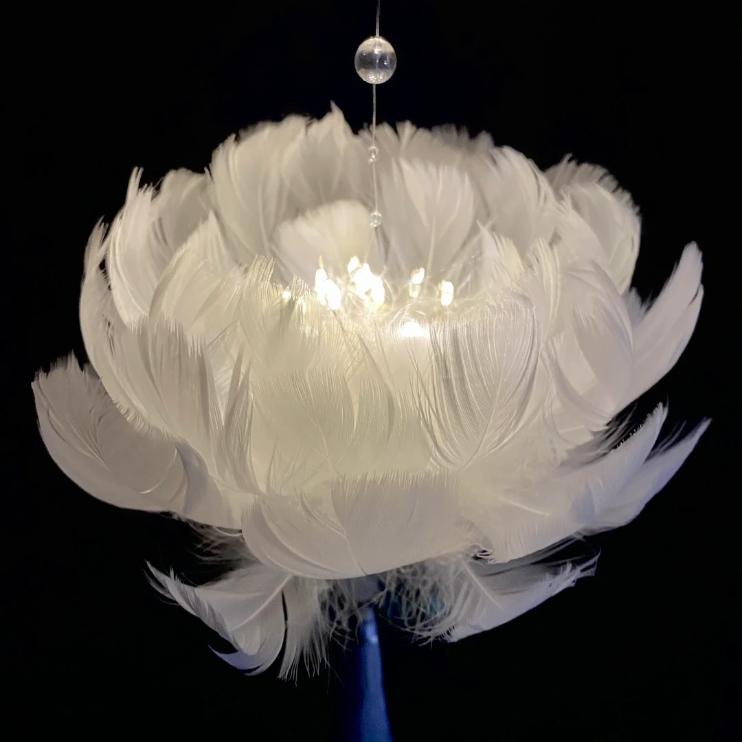 羽毛花灯手工DIY国风ins风简约龙年花灯配饰材料包全套装饰挂件