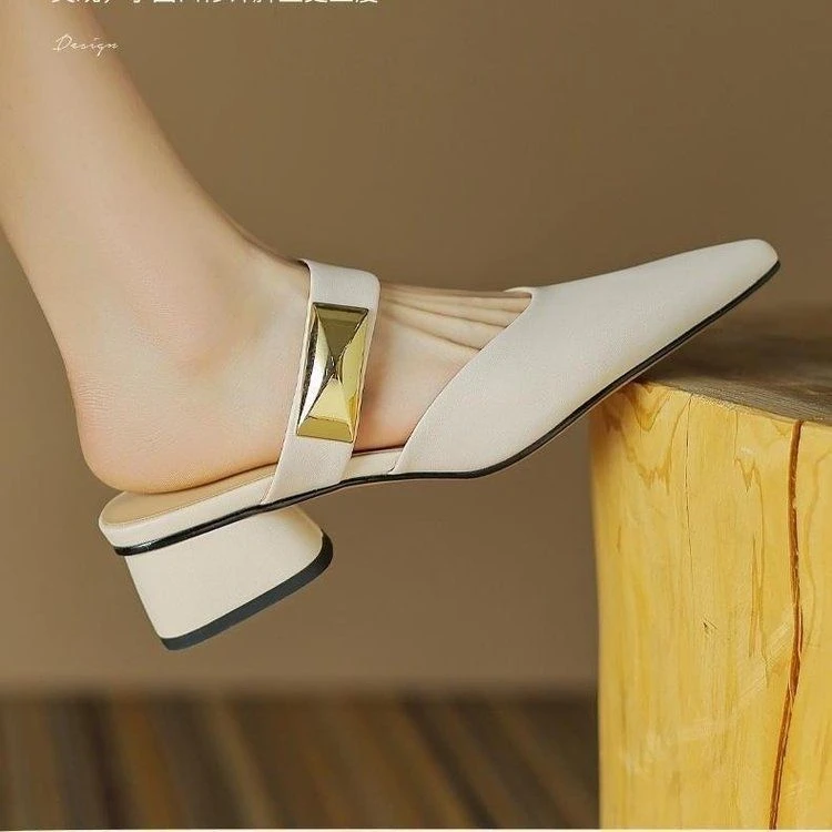 尖头包头拖鞋女穆勒鞋2024爆款春夏新款凉拖鞋时尚女士凉鞋半托女