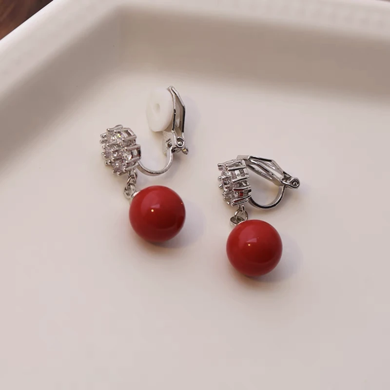 锌合金耳饰 新款耳环潮流无耳洞耳夹女气质圆形珠百搭耳饰品199