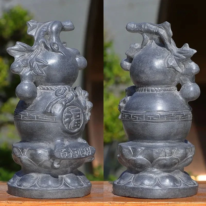 石雕葫芦青石葫芦摆件多子福禄大号客厅房顶葫芦屋顶石头工艺品