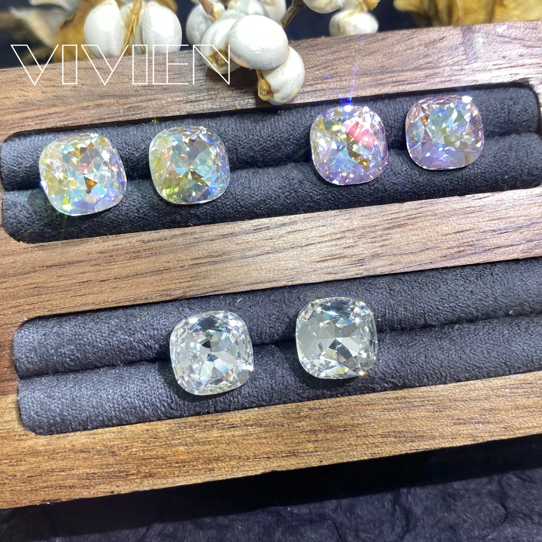 钛钢仿水晶耳饰 非施家华子肥方钛钢钛合金耳钉养耳洞气质轻奢闪