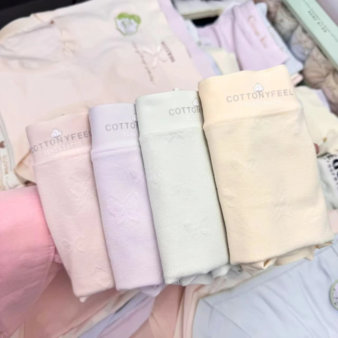 80-140斤棉4条装秋冬中高腰提花内裤女舒适亲肤透气7A抗菌底裆