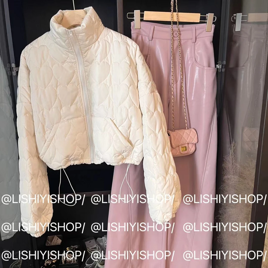 【人间朝暮】小众爱心立领抽绳外套81910