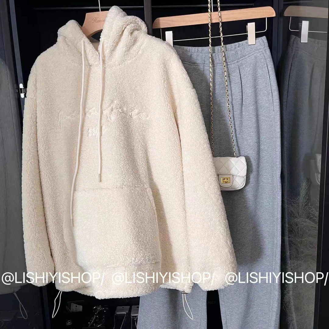 【暖暖羊羔毛】加厚连帽休闲羊羔绒上衣   01524