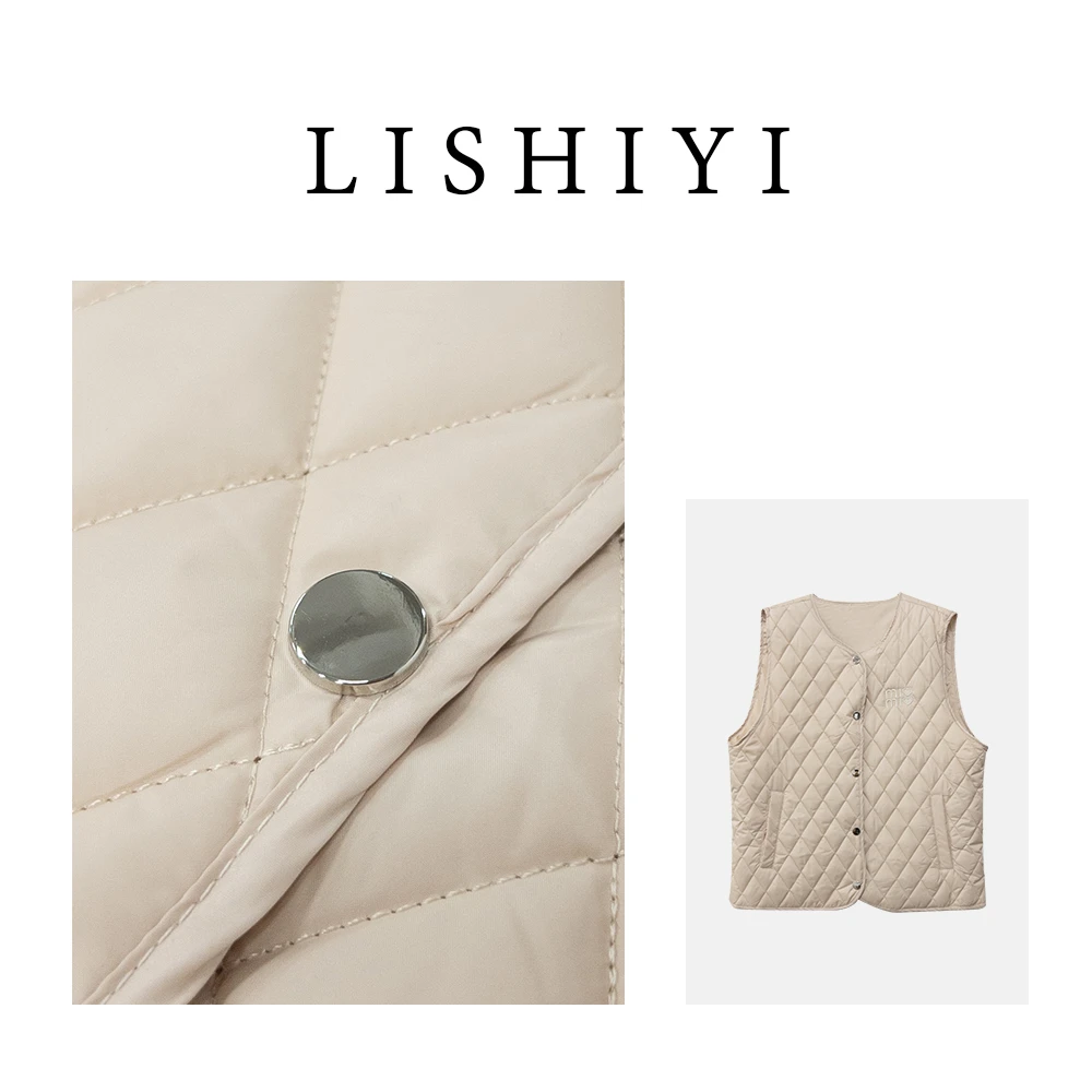 【小暖炉】休闲洋气保暖菱格坎肩夹棉背心马甲66230