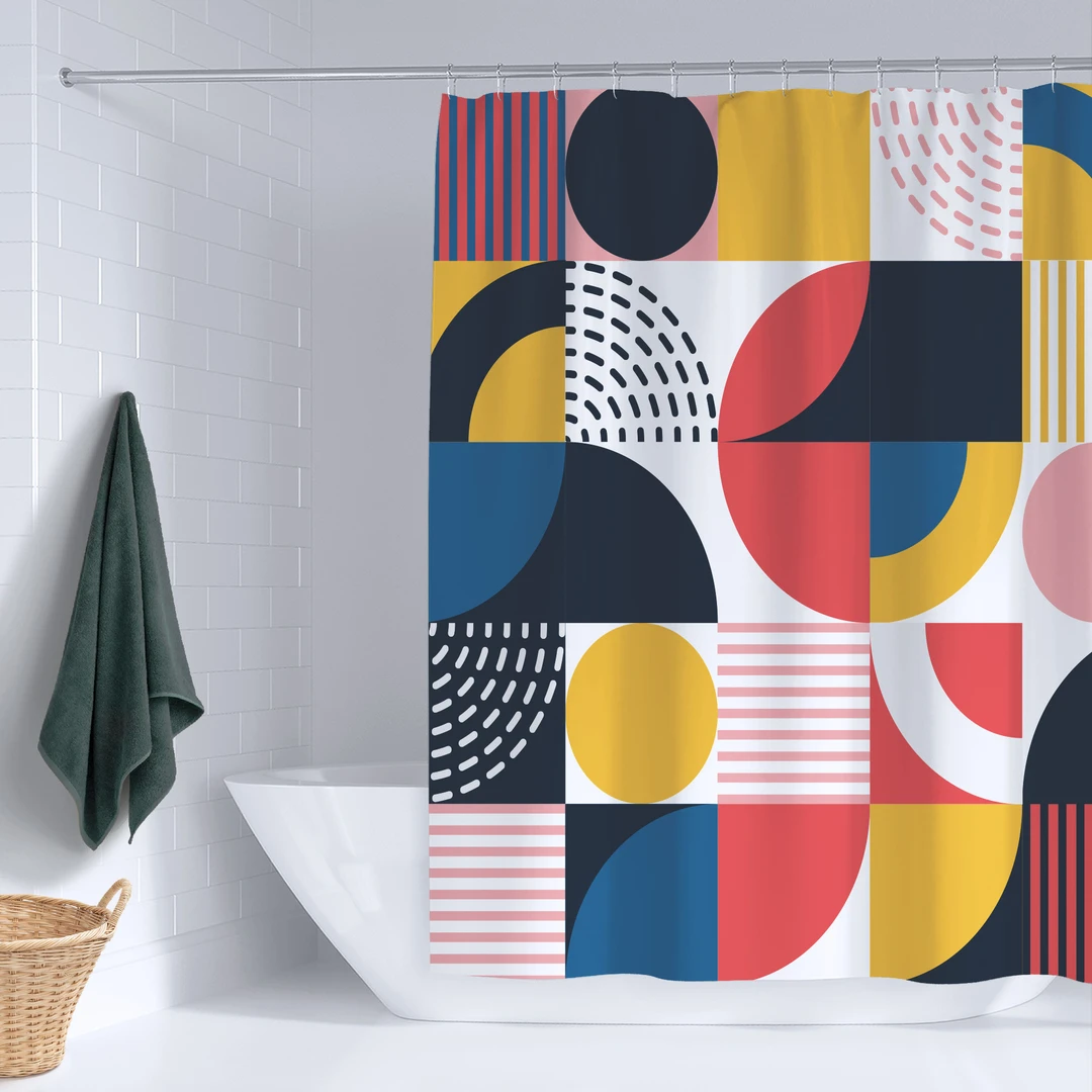 原创图案外贸高品质加厚加重防水洗澡涤纶浴帘