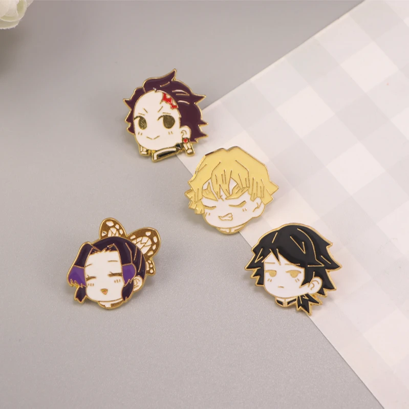 合金胸针  动漫鬼灭之刃二次元胸针炭治郎富冈义勇金属徽章挂件