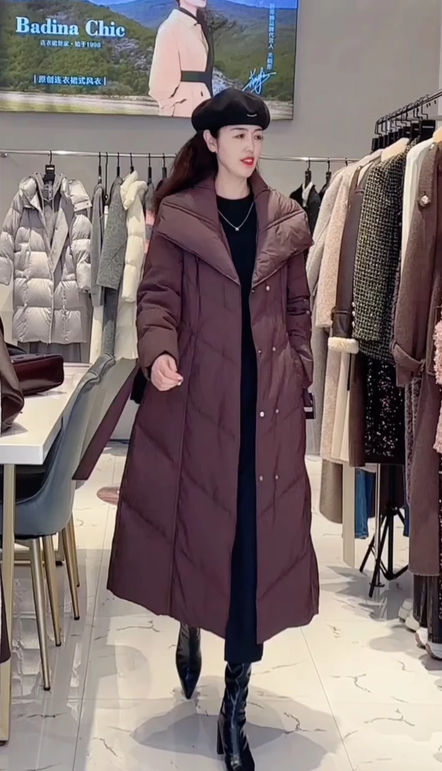 胡姐推荐时尚潮流棉衣外套 2024休闲女士连帽宽松中长款加厚韩版