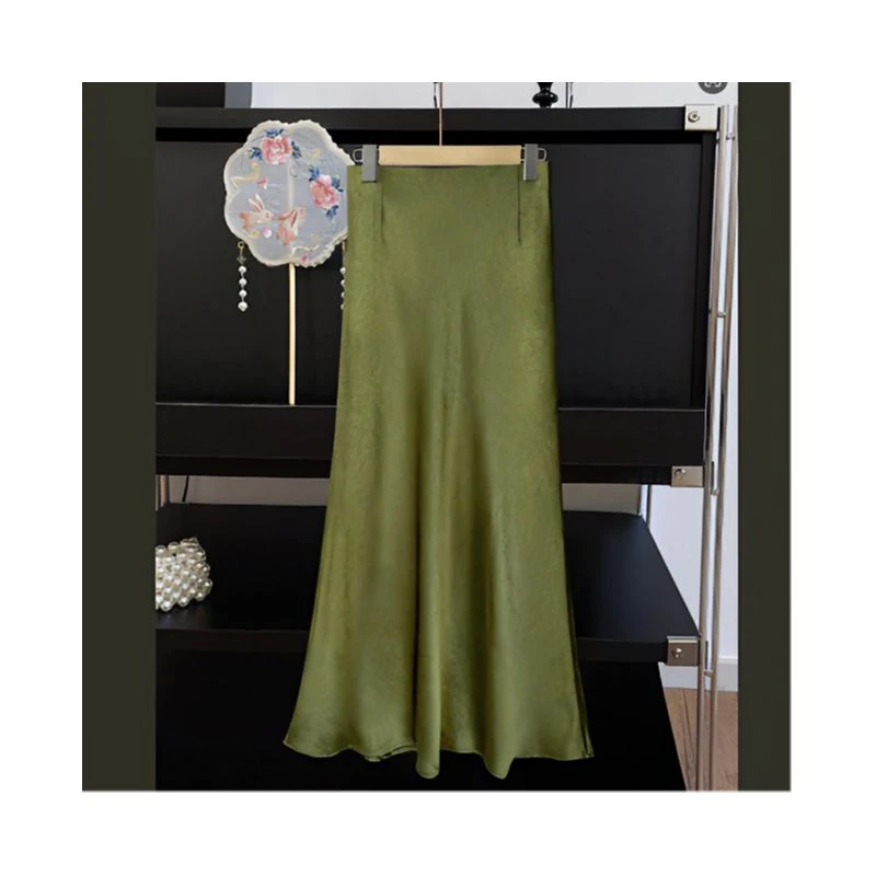 【墨玉】新中式气质时尚女装半身裙女复古中国风提花高腰A字裙