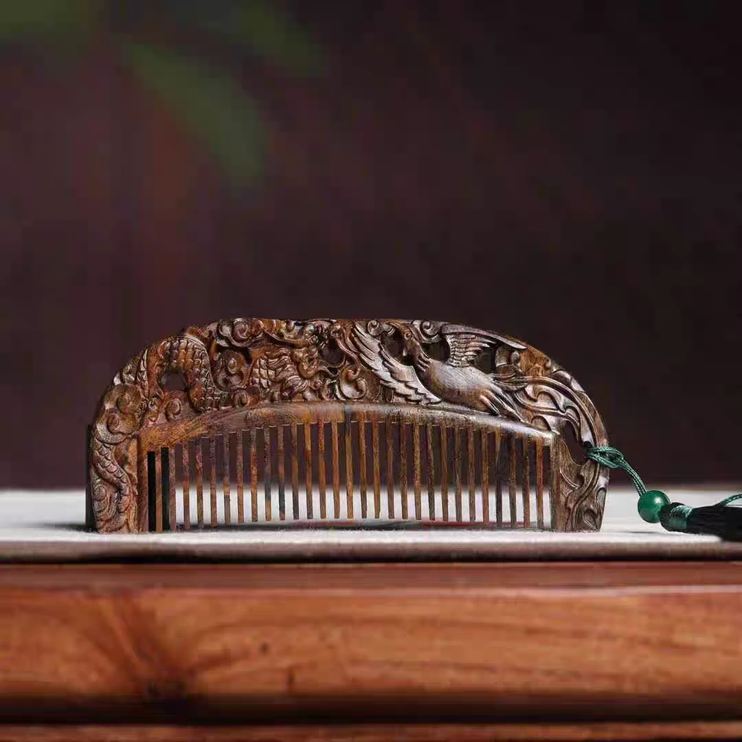 【直播推荐】龙凤呈祥梳子摆件