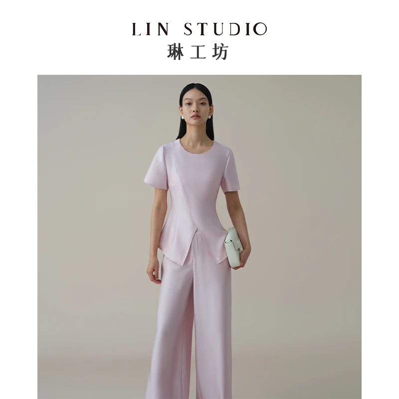 【套装】琳工坊若兰粉色套装气质优雅通勤时尚感新款唐琳设计师