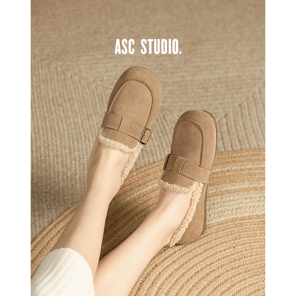 Acesc/艾斯臣加绒勃肯鞋女款2024新款秋冬保暖低帮棉鞋A23191238