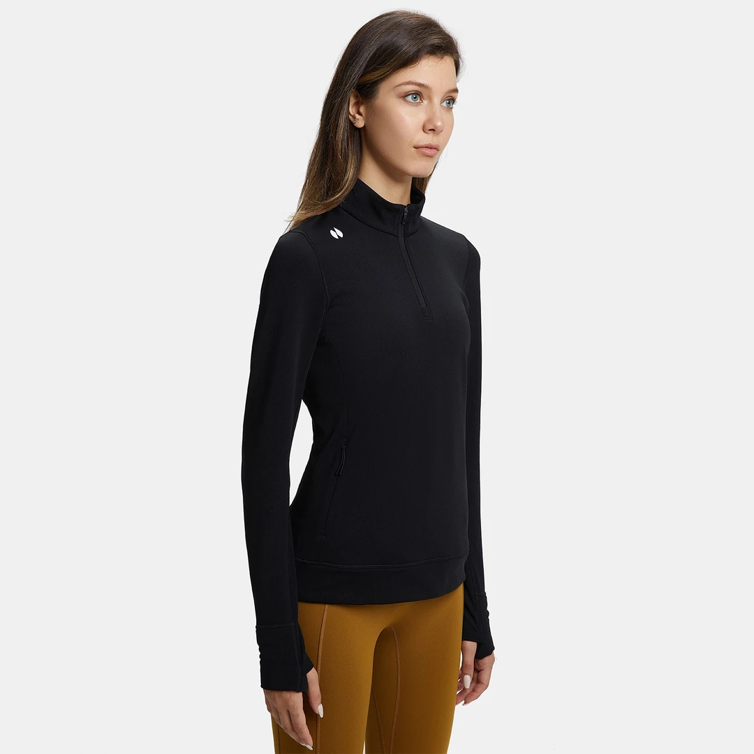 HOTSUIT/后秀同款长袖T恤女子格粒绒户外运动上衣