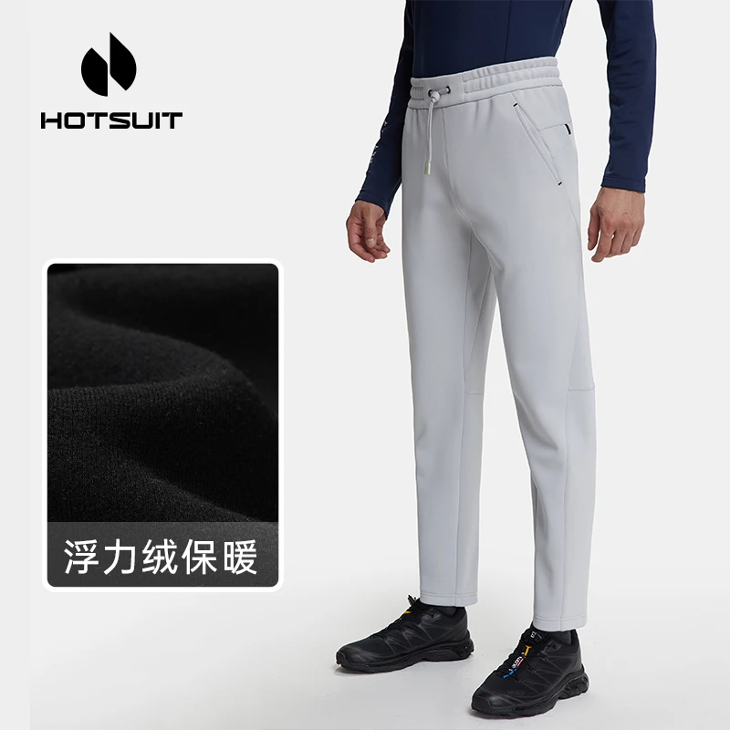 HOTSUIT/后秀运动男秋冬季加绒加厚针织休闲长裤抓绒舒适通勤裤