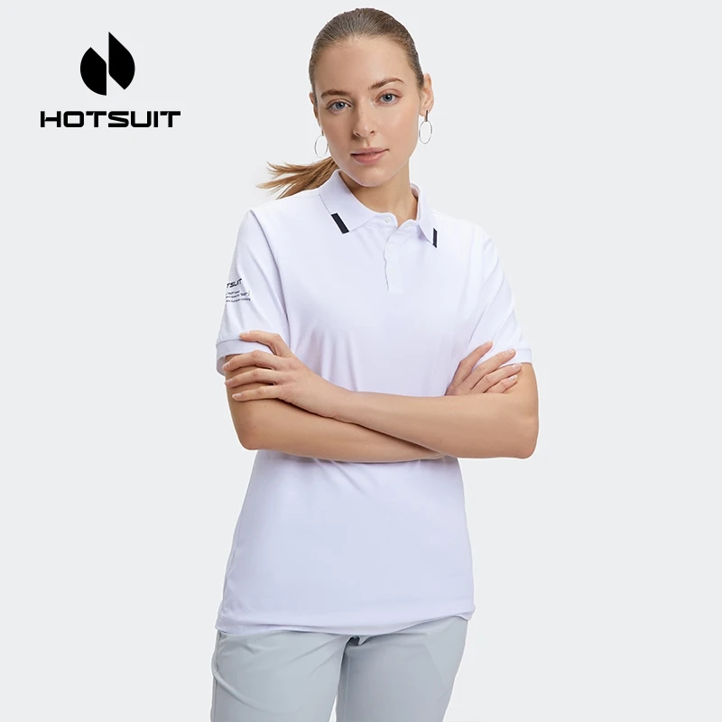 HOTSUIT/后秀运动Polo衫女子翻领短袖T恤夏季新款商务休闲上衣潮