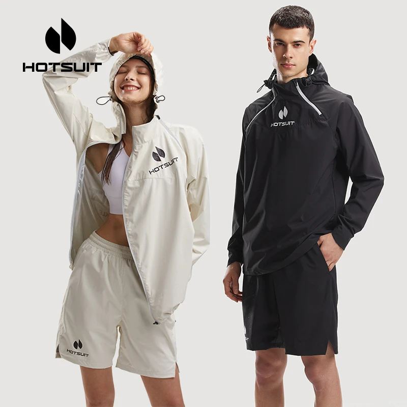 HOTSUIT/后秀暴汗服男女款长袖短裤套装冬季晨跑加绒速干衣男