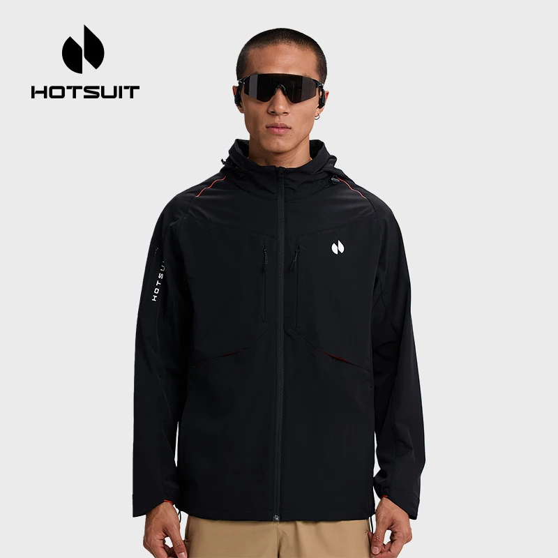 HOTSUIT/后秀运动连帽风衣外套2024秋冬新款防风跑步健身高弹透气