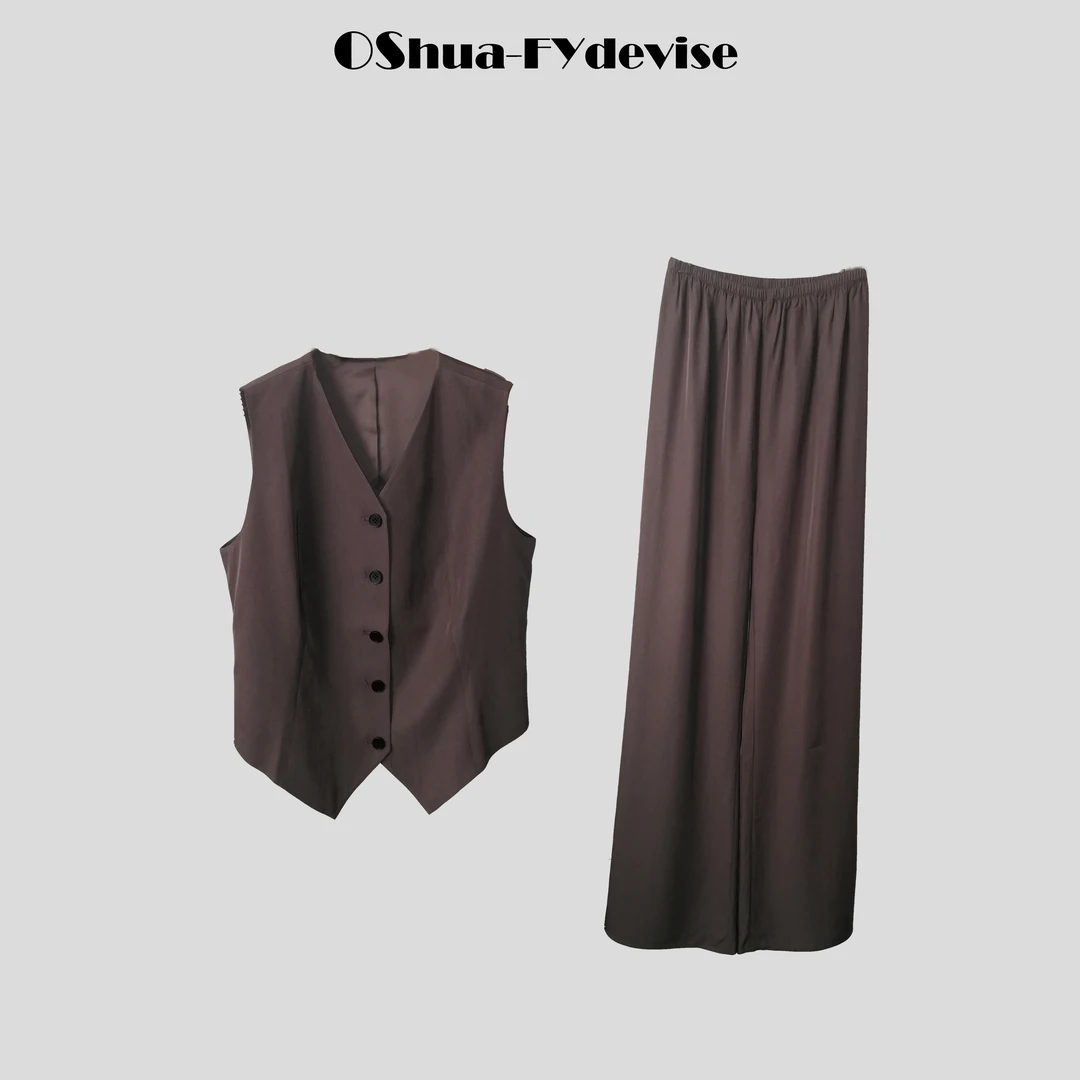 Oshua.FYdevise 米兰风情高定意大利醋酸潮牌女士气质马夹1021