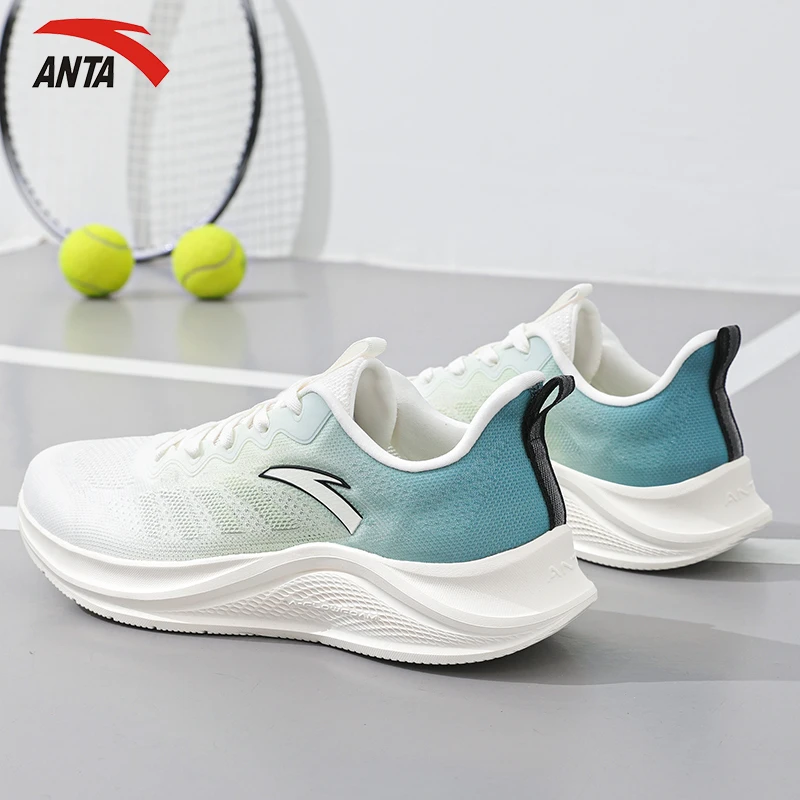 安踏一体织舒适跑鞋男鞋2024夏季网面透气减震跑步鞋慢跑鞋运动鞋