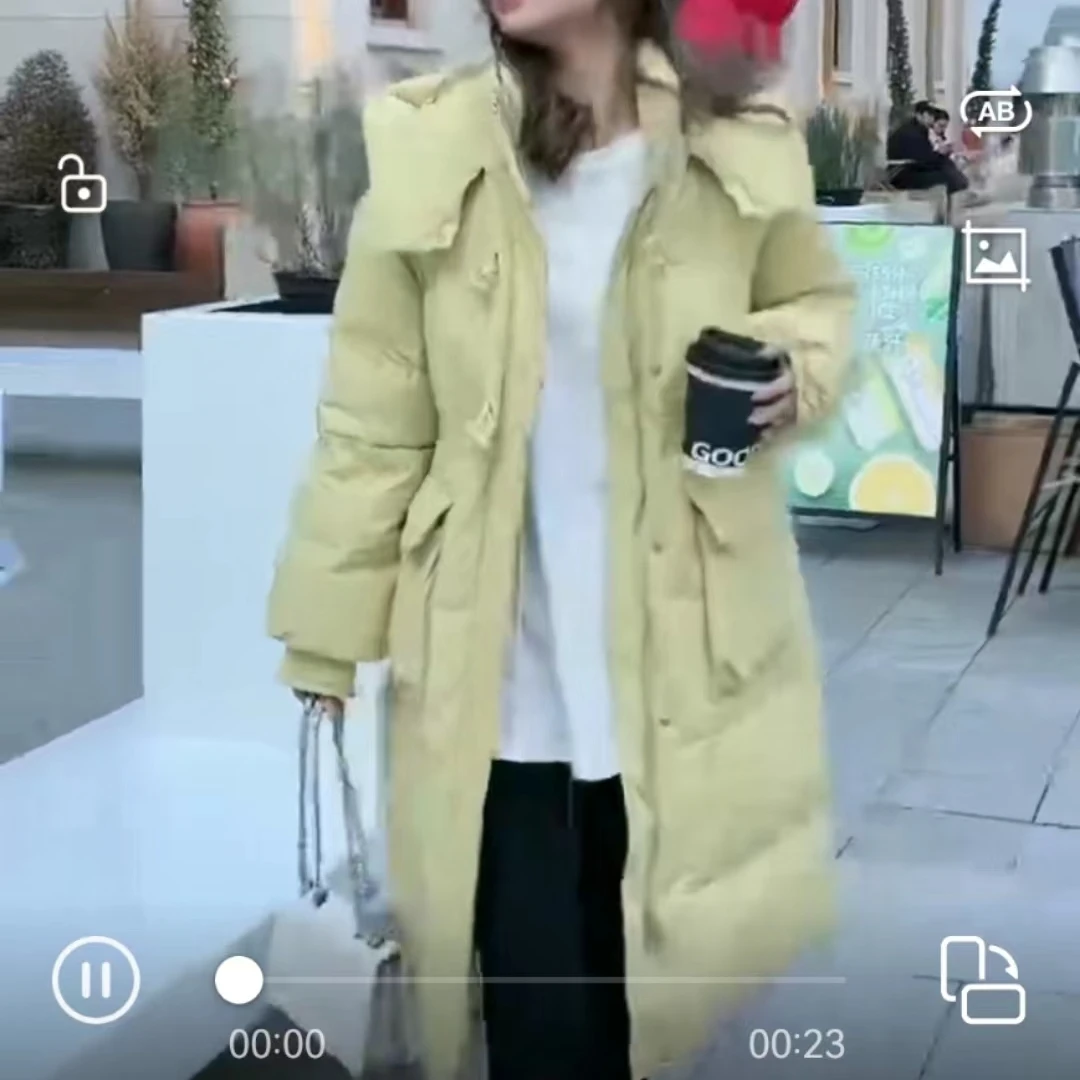 8883长款羽羽服连帽冬宽松显瘦抽绳洋气百搭时尚外套大衣