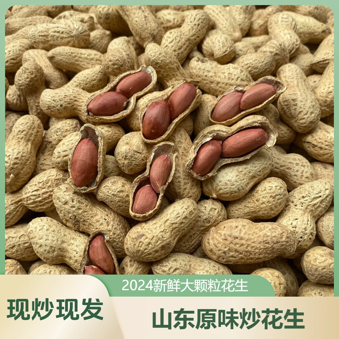 山东农村炒花生带壳无添加原味熟花生炒货香酥坚果零食特产
