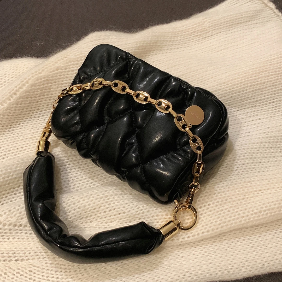 南风×Chio2nd 手提菠萝包2024新款小众褶皱包女单肩斜挎包
