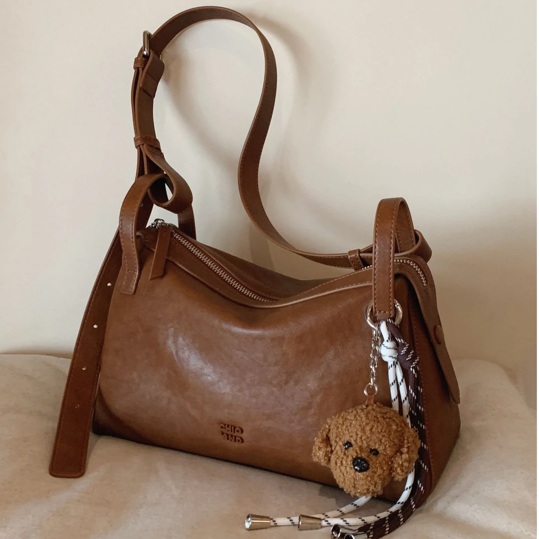 南风Chio2nd 托特包包女2025新款休闲棕色单肩斜