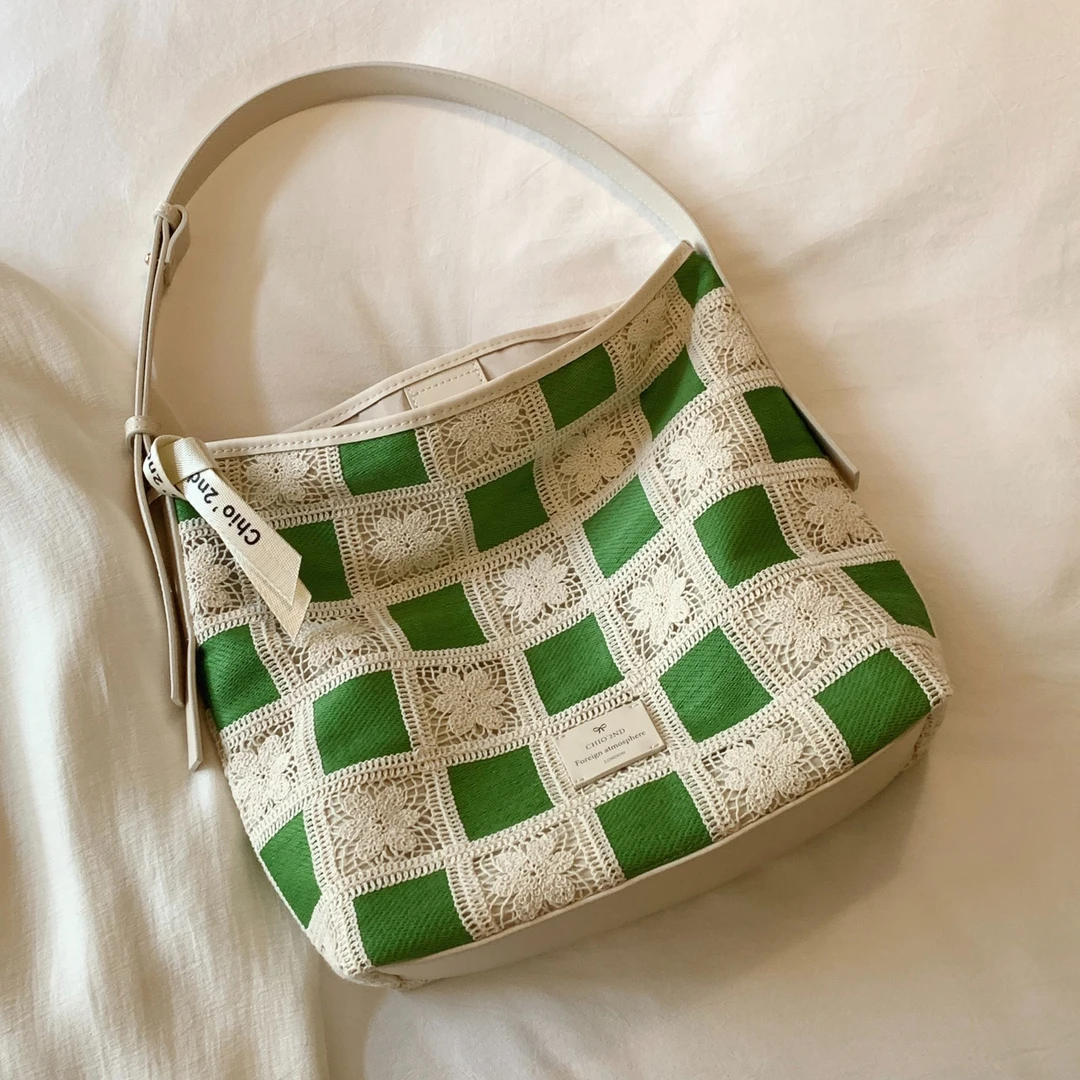 南风Chio2nd 托特包包 夏季慵懒风松弛感棋盘格单肩大包