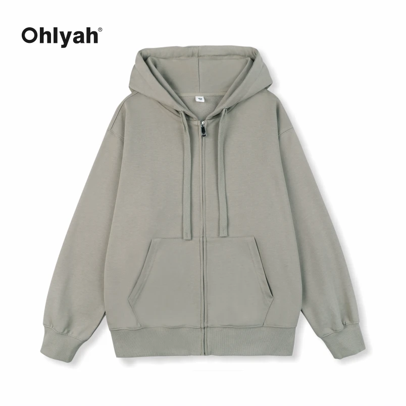 Ohlyah男女同款高级感开衫连帽拉链卫衣外套秋装ins潮牌港风宽松