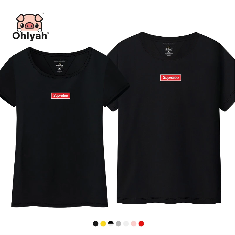 Ohlyah品牌半袖休闲t恤男女情侣装夏海边沙滩度假衣服上衣圆领潮