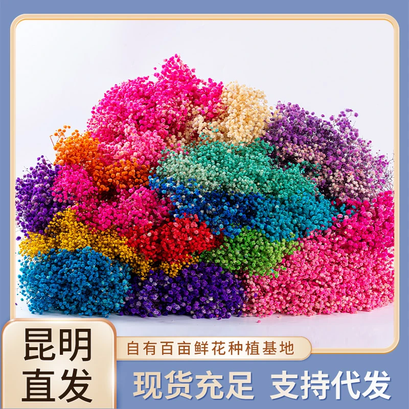 精选永生花满天星工厂直发手工DIY地摊花店批发必备节日礼品花束