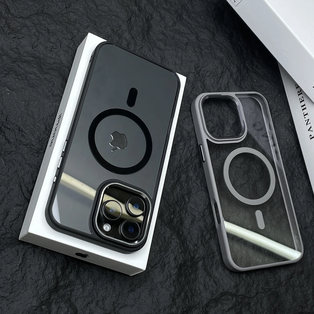 【肤感高透】适用于苹果11-16Pro Max透明手机壳金属镜头框强力磁吸