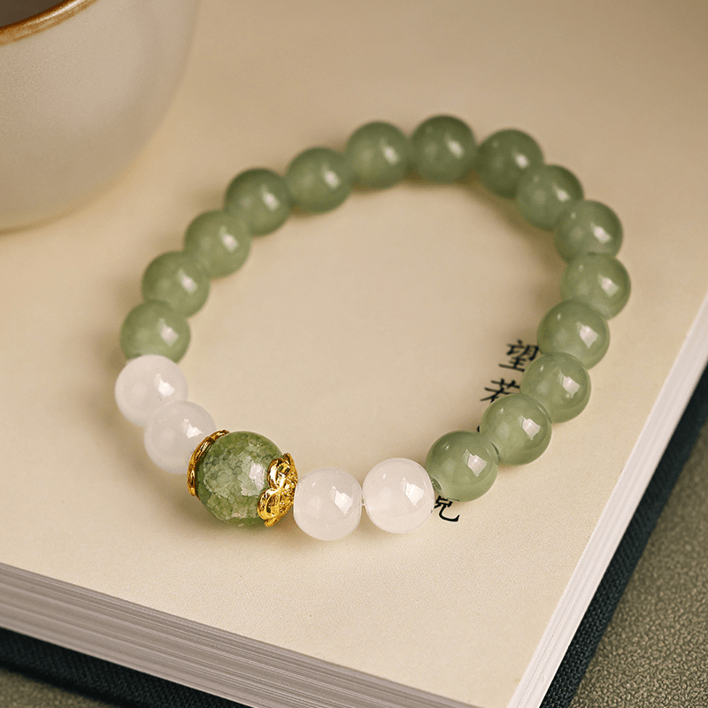 非金属玻璃手链 绿珠手链2024灰月光小众国风气质手链0166