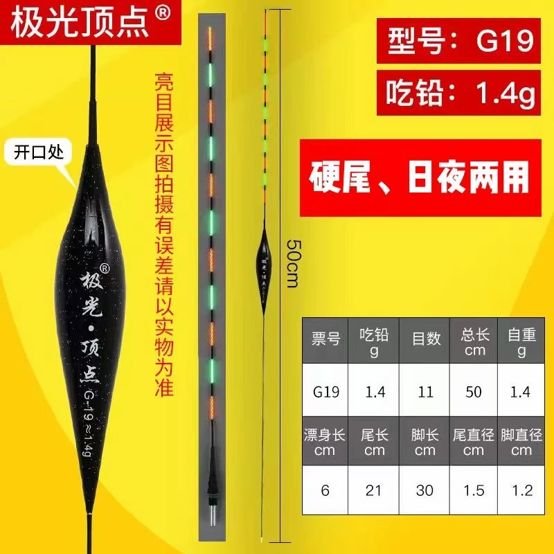 极光顶点新款浮漂日夜两用电子漂黑坑休闲鲫鲤鱼一体无痕高亮度漂