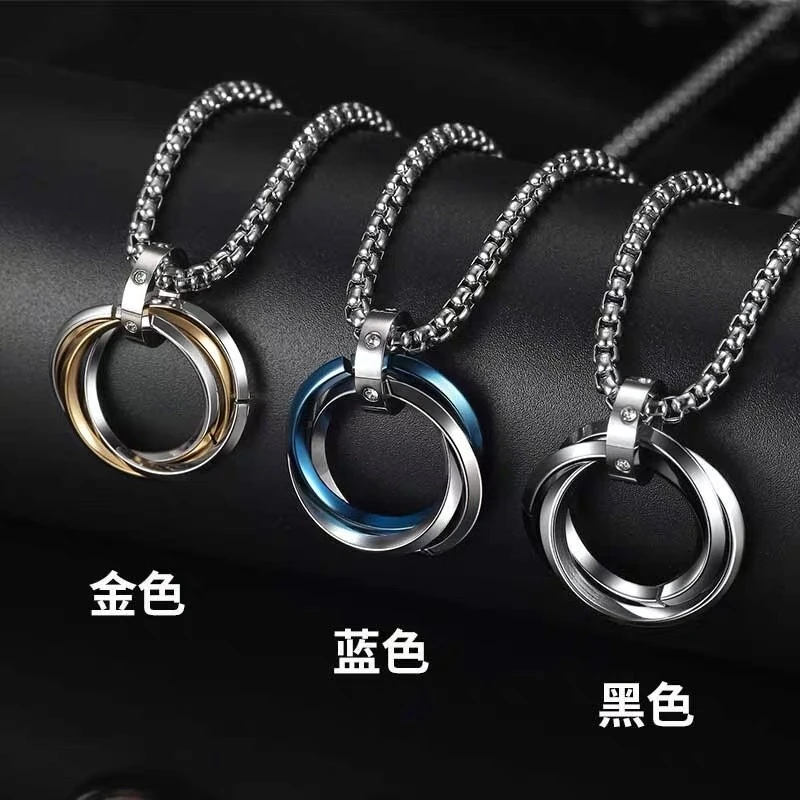 钛钢吊坠 ins网红三生三世情侣项链个性潮流男嘻哈钛钢项链吊坠
