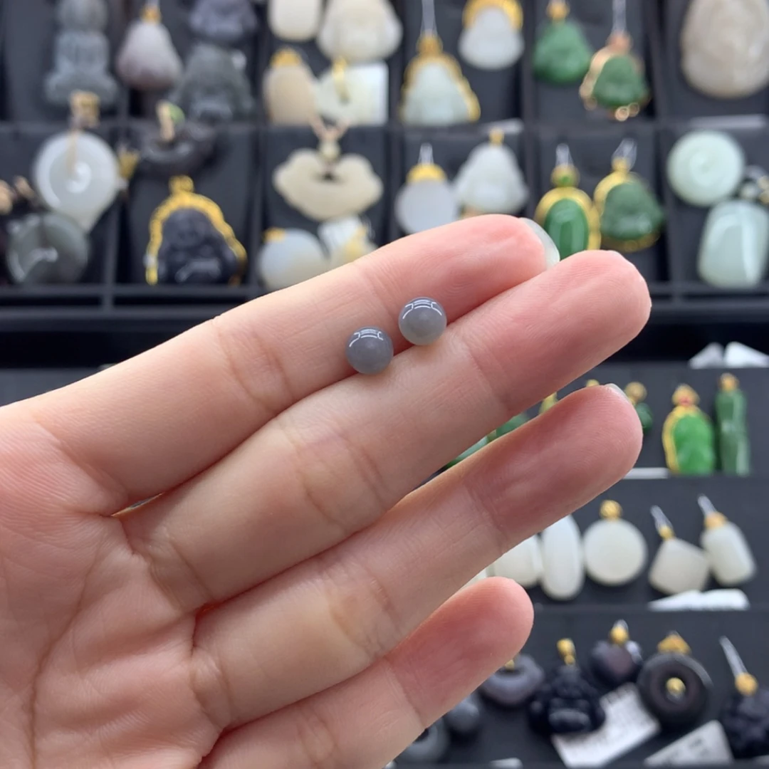 【闪购商品】和田玉耳钉银S925镶嵌
