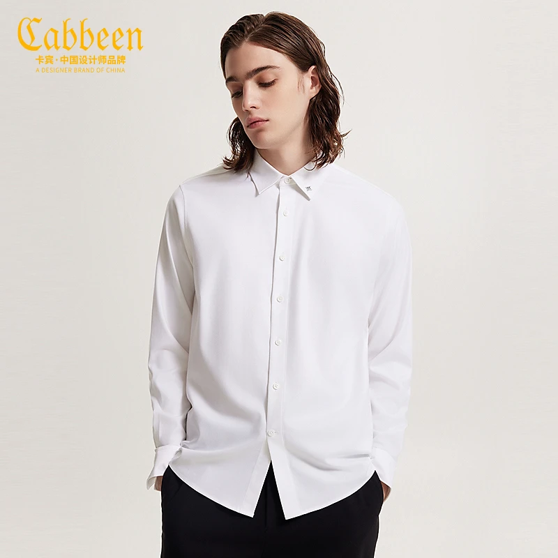 商场同款卡宾男装长袖衬衫24秋冬新款上衣LOGO印花2244109001