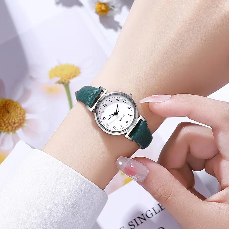 女手表女士腕表表女表石英表气质百搭手表ins森系腕表简约表