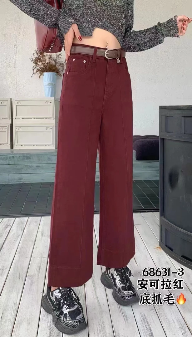 6-68631欧韩磨毛直筒裤96长