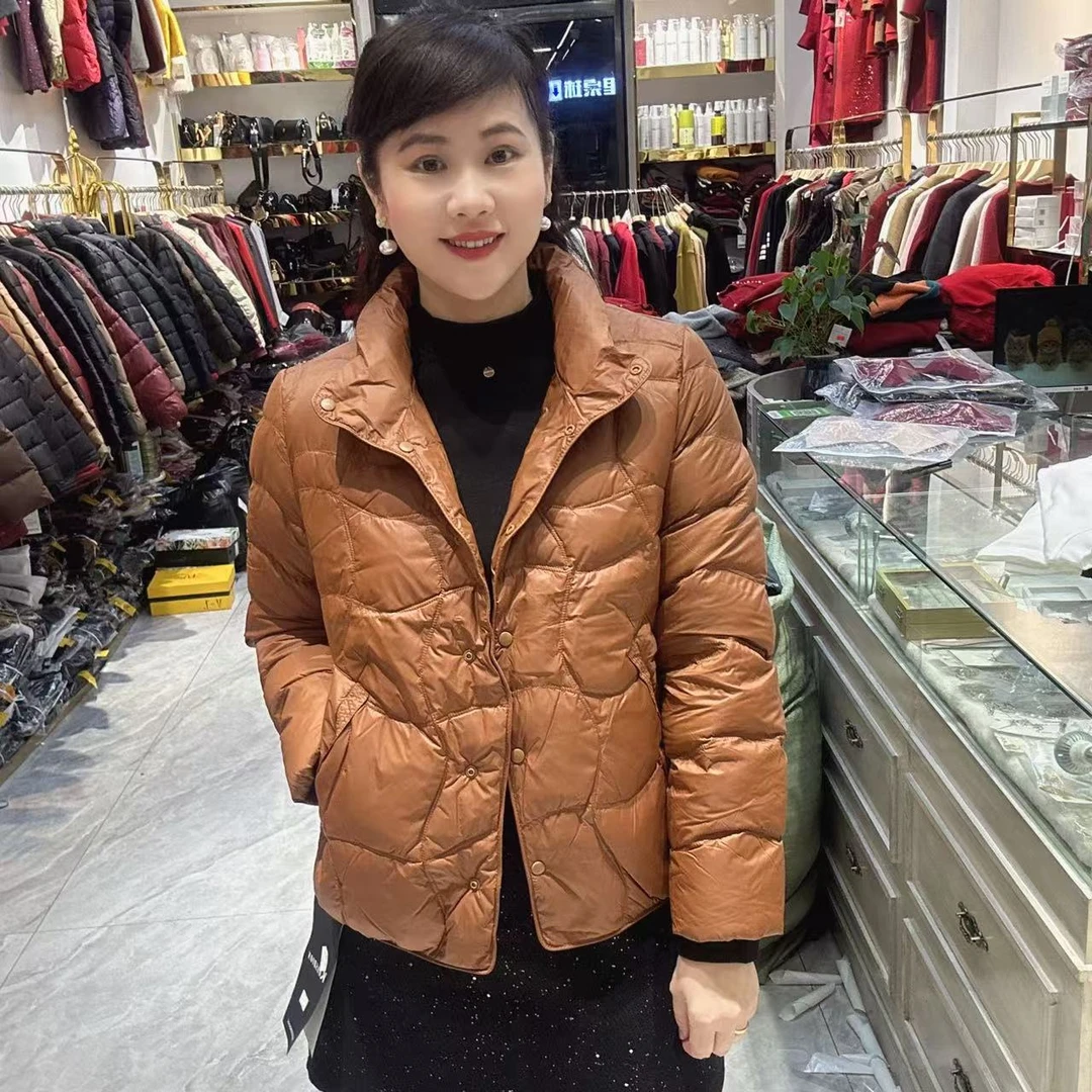 1-6066保暖鸭绒休闲外套62长