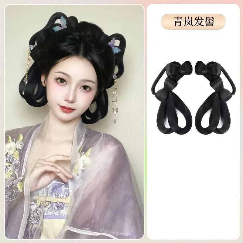 蝴蝶结仿真黑色假发包古风汉服发型发髻气质懒人发包可爱俏皮女