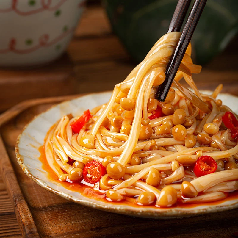 新鲜金针菇50g袋装香辣爽口开胃下饭早餐即食腌制咸菜零食小包装