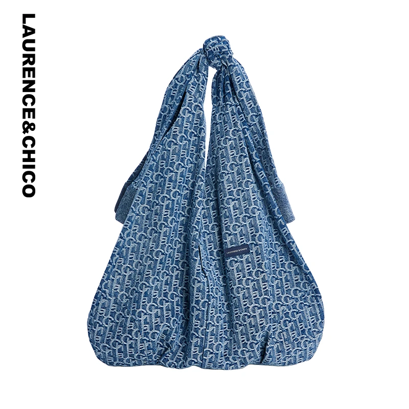 LAURENCE & CHICO深蓝小花挂耳购物袋C4AE10322015